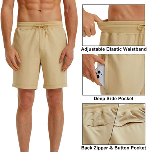 Shorts de sport en maille pour hommes avec logo personnalisé, shorts de sport en polyester pour garçons, taille plus, avec poche - Product Image 4