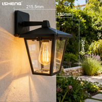 Lampe murale LED extérieure à piles en aluminium de style européen pour balcon, cour, jardin, IP44, E27, télécommande, détachable, pour maison