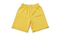 Shorts de sport pour hommes en polyester/coton noir, respirants, séchage rapide, taille élastique, logo personnalisé tissé, coupe mi-jogger, tricoté 160g