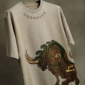 T-shirt à manches courtes pour homme en tissu tricoté personnalisé imprimé sur mesure, style nouveau, vente chaude, avec un design vintage - Product Image 1