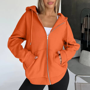 Mujeres en blanco de gran tamaño Drop Shoulder figuras de punto personalizado bordado Puff impresión Sudadera con capucha cómoda Terry Streetwear - Product Image 4