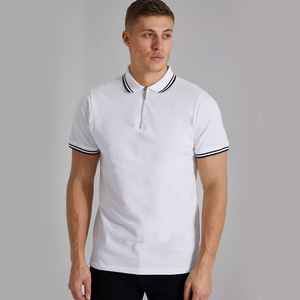 เสื้อยืดโปโลของผู้ชายระบายอากาศได้ดีแบบมี100% สำหรับใส่ตีกอล์ฟผ้าคอตตอนทรงสลิมฟิตแห้งเร็วออกแบบได้ตามต้องการ - Product Image 5
