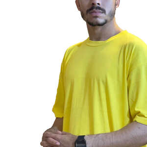 T-shirt décontracté uni de qualité supérieure en gros, logo personnalisé, épaules tombantes, nouveau design imprimé uni, T-shirt tendance pour hommes - Product Image 4