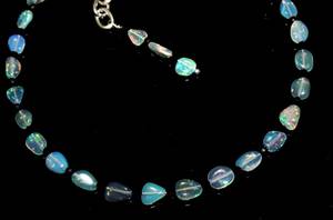 Natural Ethiopian Opal Beads <b>Bracelet</b> 925 Sterling Silver Smooth Tumble White Opal <b>Bracelet</b> Handmade Daily Wear Jewelry - Product Image 2