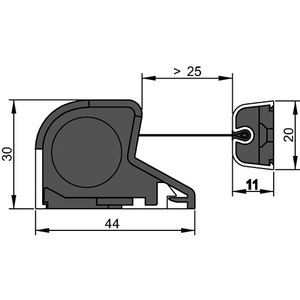 Persiana enrollable de protección para dedos para puertas industriales NR-30 1925mm Correa anodizada plateada Reverso negro ATHMER - Product Image 4