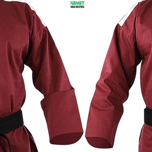 Premium <b>Red</b> Taekwondo Uniform V Neck Martial Arts Dobok Durable Fabric Master Training Suit With Black <b>Belt</b> - Product Image 4