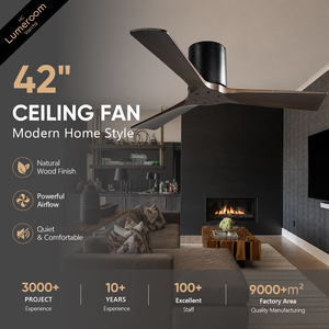 42 Inch Low Profile Ceiling <b>Fan</b> No Light Modern Wood Ceiling <b>Fan</b> Quiet DC Motor <b>Remote</b> <b>Control</b> for Bedroom - Product Image 1