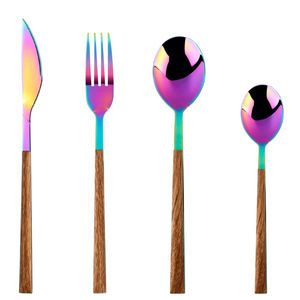 Style moderne Offre spéciale Couverts en métal plaqué or Couteau Cuillère Fourchette Ensemble de couverts de luxe en acier inoxydable pour fêtes d'hôtel - Product Image 2