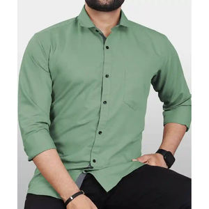 เดรสผ้าฝ้ายปอปลินสำหรับผู้ชายเสื้อเชิ้ตแขนยาวลายสก็อตลายทางแนววินเทจสำหรับธุรกิจ100% ฤดูใบไม้ผลิ - Product Image 2