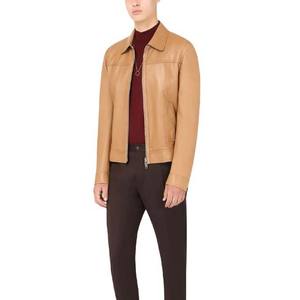 Nueva chaqueta acolchada de cuero marrón claro para hombre, ropa de calle suave teñida lisa de alta calidad, superventas - Product Image 5