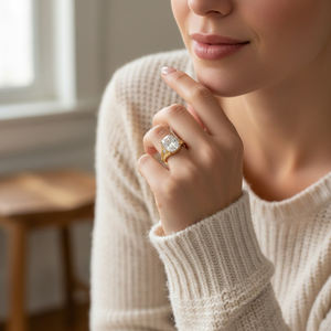 Exclusivo anillo de diamante cultivado en laboratorio de 2,1 quilates para mujer chapado en oro de 10K blanco/amarillo/oro rosa corte brillante IGI certificado al por mayor - Product Image 5