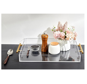 Plateau en acrylique transparent Articles de décoration utilisés pour mariage et dîner Plateau en acrylique Offre Spéciale - Product Image 2