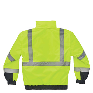 Chaqueta de Seguridad Fluorescente Amarilla y Negra de Alta Visibilidad para Invierno, ANSI Clase 1, EN ISO 20471 Clase 3, con LED Intermitente, Impermeable, Venta al Por Mayor - Product Image 3