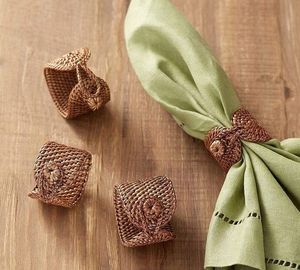 Porte-serviettes en rotin tissé à la main de haute qualité, table décorative rustique de style Boho pour les événements du Vietnam - Product Image 5