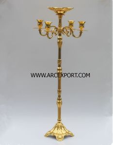 เชิงเทียนชุบทอง5แขนสำหรับงานแต่งงานและงานเลี้ยง - Product Image 3