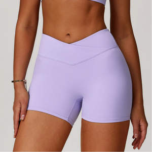 Customize Seamed <b>Women</b> Scrunch Butt <b>Shorts</b> Custom Logo High Waist Eco-Friendly Quick Dry Solid Workout Gym <b>Yoga</b> Leggings <b>Shorts</b> - Product Image 1