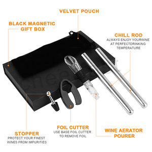 L'acier inoxydable 304 de qualité supérieure n'altérera jamais la saveur de votre <span class=keywords><strong>vin</strong></span> et la boîte-cadeau mganétique noire pour stocker un ensemble de bâtons de refroidisseur de <span class=keywords><strong>vin</strong></span> - Product Image 4