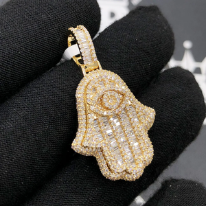 Collar EYE XPear de Plata de Ley Chapado en Oro con Diamante Moissanita, Cadenas Elegantes para Boda o Regalo - Product Image 1