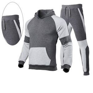 Chándal deportivo de invierno unisex, sudadera cálida, pantalones deportivos de retazos, conjunto ecológico de 2 piezas para hombre, ropa deportiva de talla grande - Product Image 6
