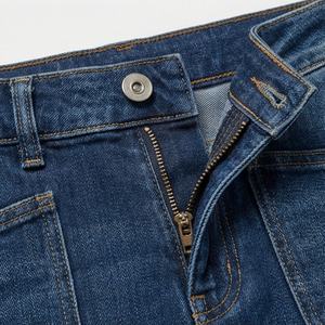 Jeans évasés taille haute, couleur personnalisée, denim extensible, coupe slim, bootcut, poches plaquées sur le devant, jeans tendance pour femmes, look vintage, pantalon - Product Image 4