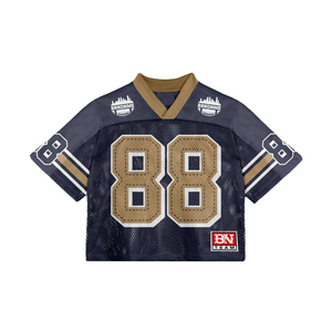 Nueva llegada de los hombres ropa deportiva de malla personalizada Boxy Jersey Streetwear Retro Vintage estilo de manga corta logotipo personalizado - Product Image 1