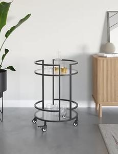 Carrito de servicio de lujo de metal Carrito de servicio de diseñador hecho a mano de color personalizado Carrito de metal de lujo con estilo clásico - Product Image 2