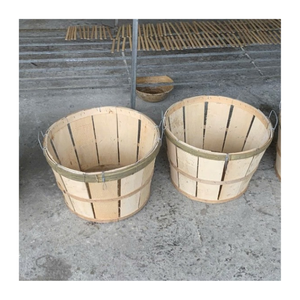 Contenedor de cangrejo de madera hecho a mano con mango de metal, cesta tradicional para la industria de la pesca, exhibición de mercado de almacenamiento de mariscos - Product Image 6