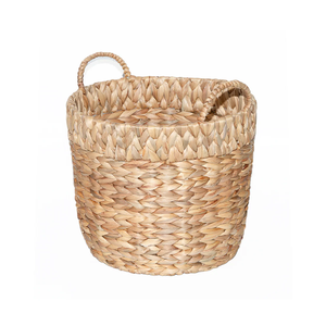 Handmade Water <b>Hyacinth</b> <b>Basket</b> Multipurpose Storage for Kitchen Decorative Wholesale Bulk Orders Customizable Colors Supplier - Product Image 1