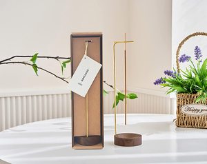 Porte-encens, brûleur d'encens en bois multi-usages avec porte-bâton d'encens en laiton pour la décoration intérieure Yoga Spa - Product Image 6