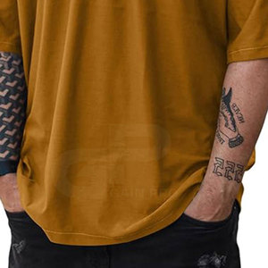 T-shirt ample surdimensionné à manches courtes pour hommes, couleur unie, design de logo personnalisé, T-shirts surdimensionnés pour hommes, nouveauté - Product Image 6