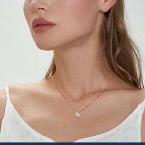 <b>Necklace</b> for Women Lab Created <b>Diamond</b> Pendant 18K White/Yellow Gold Plated Sterling <b>Silver</b> <b>Necklace</b> Round Pendant <b>Diamond</b> - Product Image 2