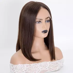 Perruques en cheveux Remy de qualité supérieure, 4x4, lisses, de qualité russe 10A, pour femmes noires, 150% vierges, double trame, respirantes - Product Image 3