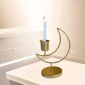 Produit chaud bougie créative lumière lune conception à la main bougeoir en métal vente chaude Table pièce maîtresse affichage bougeoir - Product Image 4