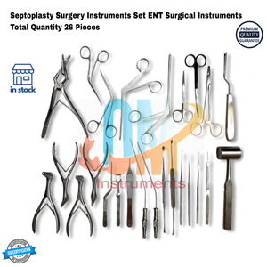 ชุดเครื่องมือผ่าตัดเสริมจมูก OldMed Instruments 25 ชิ้น สำหรับศัลยกรรมหู คอ จมูก ผลิตจากสแตนเลสเกรดทางการแพทย์ สามารถนึ่งฆ่าเชื้อและนำกลับมาใช้ใหม่ได้ - Product Image 2