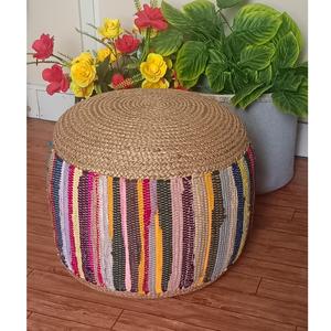 Poufs de hall extérieur européens et américains modernes Pouf en jute Tabouret en tricot à une poignée pour chambre à coucher et hôpital - Product Image 2