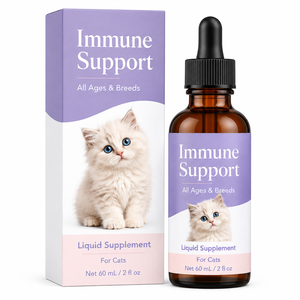 Gouttes immunitaires en gros pour le soutien du système immunitaire des chats atteints d'herpès, avec extrait d'échinacée pour soulager les yeux qui coulent et les éternuements chez le chat - Fabrication OEM - Product Image 1