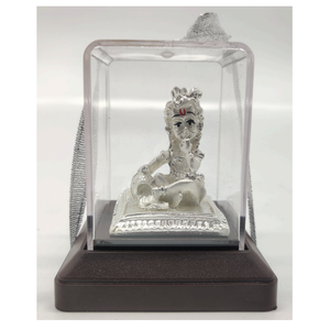 Elegante Ídolo de Lord Ganesh en Acero Inoxidable con Caja de Cristal Transparente para Decoración del Templo del Hogar, Sala de Puja, Artesanía Metálica para Bodas - Product Image 4