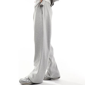 Custom Wholesale Long <b>Trousers</b> Wide Leg Flare Sweat Pants Cotton Grey <b>Baggy</b> Stacked Sweatpants for <b>Men</b> 2026 - Product Image 2