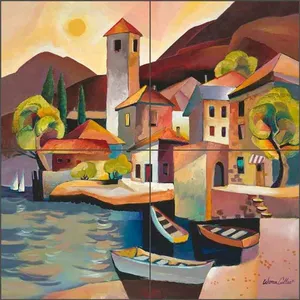 Warren Cullar Chipre Arte Cerámica Mural WC32 Mediterráneo Azulejo Backsplash Murales de pared - Product Image 1