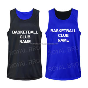 Camiseta de baloncesto de talla grande Reversible con estampado de transferencia de calor por encargo de alta calidad que absorbe la humedad, práctica de equipo universitario - Product Image 6
