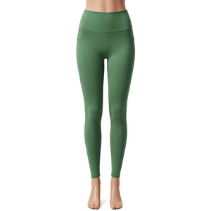 กางเกงเลกกิ้งเล่นโยคะผ้าโพลีเอสเตอร์ผ้าสแปนเด็กซ์น้ำหนักเบาระบายอากาศได้ดีสวมใส่สบายสำหรับยิมวิ่งโยคะฟิตเนสของผู้หญิง - Product Image 1