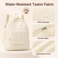 Sac à dos pliable en Taslon 175g, résistant à l'eau, léger, pour voyage et usage quotidien, disponible en 5 couleurs, faible MOQ