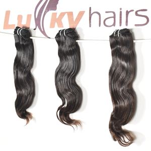 ผมต่อสีดำมัดผมมนุษย์แบบไม่ผ่านกระบวนการผมธรรมชาติแบบลอน - Product Image 2