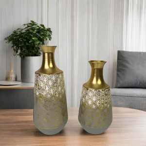 Lavanda más exigente/Color blanco y dorado Hermosa Venta caliente Jarrones de metal antiguos hechos a mano Decoración para sala de estar - Product Image 5