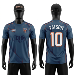 Camiseta de Fútbol para Hombre, 160 GSM, Poliéster Interlock, Diseño de Panel Degradado Azul Cielo, Sublimación, Logotipo Personalizado, Ropa de Equipo - Product Image 4