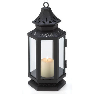Exclusive <b>Black</b> Metal Iron <b>Candle</b> <b>Lantern</b> Hanging Decorative <b>Candle</b> Holder Floral Cutwork Modern Design Christmas Home Decor - Product Image 1