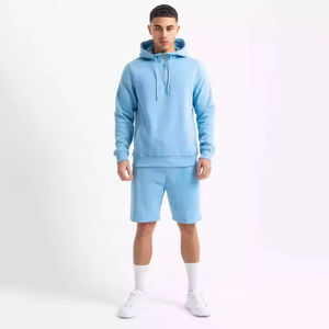Sudadera con capucha sin mangas para hombre con pantalones cortos Logotipo y diseños personalizados Conjuntos de pantalones cortos de alta calidad Servicio OEM Conjuntos de 2 piezas para gimnasio - Product Image 1