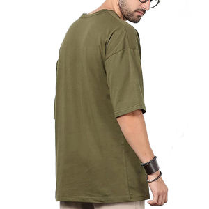 Camiseta de algodón 100% de gran tamaño OEM, Camiseta lisa de moda con estampado de logotipo personalizado, camiseta de manga larga de talla grande para hombre, estilos cortos - Product Image 4