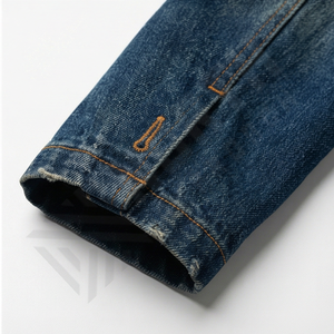 Veste en jean pour homme tendance, décontractée, classique, bleu jean, streetwear, vêtements d'extérieur, manteau d'hiver, réversible, col montant, style logo personnalisé - Product Image 6