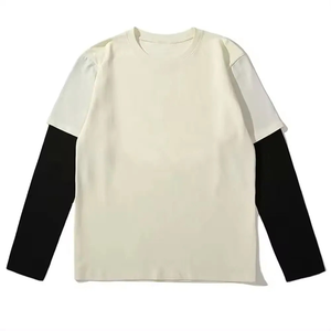 T-shirts Boxy à Manches Longues Double Couche 100% Coton Personnalisables, Écologiques et Respirants pour Hommes - Product Image 2